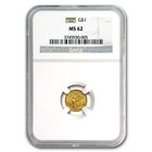 $1 Indian Head Gold Dollar Type 3 Ms-62 Ngc/Pcgs