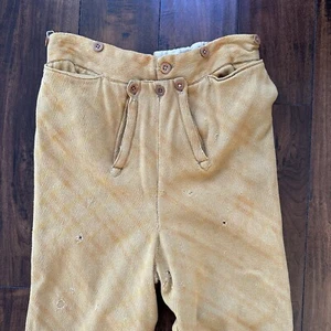 VTG 1870s Yellow Buckle Back Pants Work Wear 30x29 1800s Stifle One Of A Kind - Picture 1 of 24
