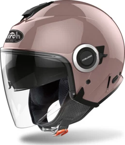 CASCO MOTO JET VISIERINO SOLARE AIROH HELYOS METALLIC ROSE - Foto 1 di 2