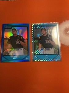 2- 2007 Bowman Chrome Prospects Blue Refractor /150 Jared Keel #BC179 X-factor