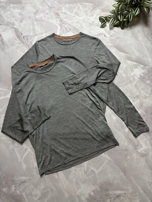 Icebreaker Lote de 2 Merino Lyocell Cool-Lite Manga Larga Capa Base Gris Para Hombres M Foto 1 de 4