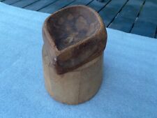 Wood 2 Part Hat Block (Fedora)Head Style Form Display Mold Millinery 22-1/4 inch