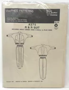 MacPhee Workshop Sewing Pattern #275 R&R Suit, Unisex, XS-Plus NEW - Picture 1 of 2