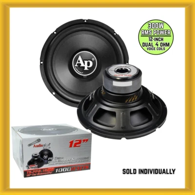 Audiopipe 12" 300W RMS Potencia Doble 4 Ohmios Bobinas de Voz Subwoofer Coche (TS-PP2 12-D4) Foto 1 de 4