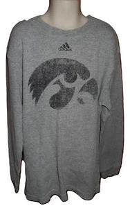 Iowa Hawkeye Gray Thermal Long Sleeve Adidas Boys Sz Medium 10-12 M Hawkeyes SL - Picture 1 of 5