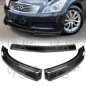 For 2007-2009 Infiniti G35 G37 GT-Style Real Carbon Fiber Front Bumper Lip Kit - Picture 1 of 5