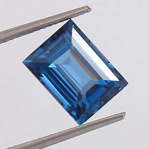 Piedra preciosa clásica suelta turmalina azul indicolita natural corte esmeralda 10x8 mm - Imagen 1 de 4