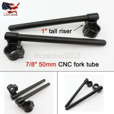 50MM 1" Riser Clip-On Handlebars For Yamaha YZF R1 1998-2016 R6 2006-2016 - Image 1 of 4