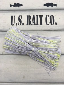 Bass Jig Spinnerbait Skirts Living Rubber Lot Of 10 Color White Chartreuse - Picture 1 of 4