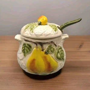 Obst Marmelade & Gelee Glas mit Löffel ARS ITALYA Keramik Schale Italy siehe Chips - Bild 1 von 22