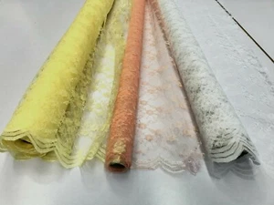 BEAUTIFUL ALLOVER FLORAL LACE FABRIC :115CM WIDE : By the1/2 mtr : #6642A - Picture 1 of 12