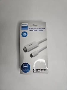 Philips 6' Mini DisplayPort to HDMI Cable - White - Picture 1 of 4