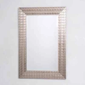 36 in. H x 24 in. W Medium Rectangle Pewter Finish Beveled Glass Antiqued Mirror - Picture 1 of 3