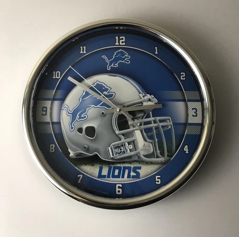Detroit Lions   12" Round Wall Clock by Wincraft Cover