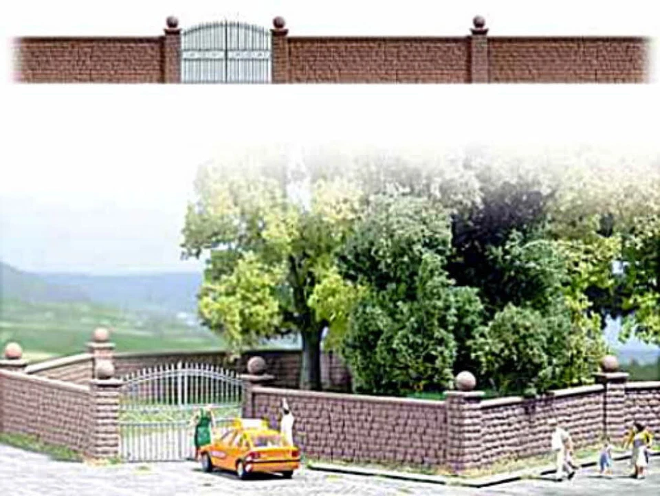 Busch 6014 Steinmauer mit Tor Einfriedung 80cm H0 Bausatz - Bild 1 von 1