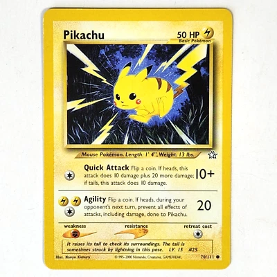 Pikachu 70/111 Pokemon TCG Neo Genesis Common Basic Vintage 2000 NM - Image 1 of 4