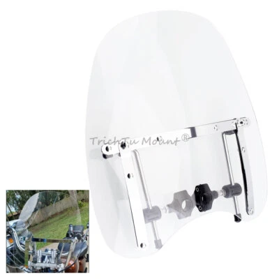 Adjustable 17"×15" Clear Windshield Windscreen For Honda Shadow ACE 750 1997-03 - Image 1 of 4