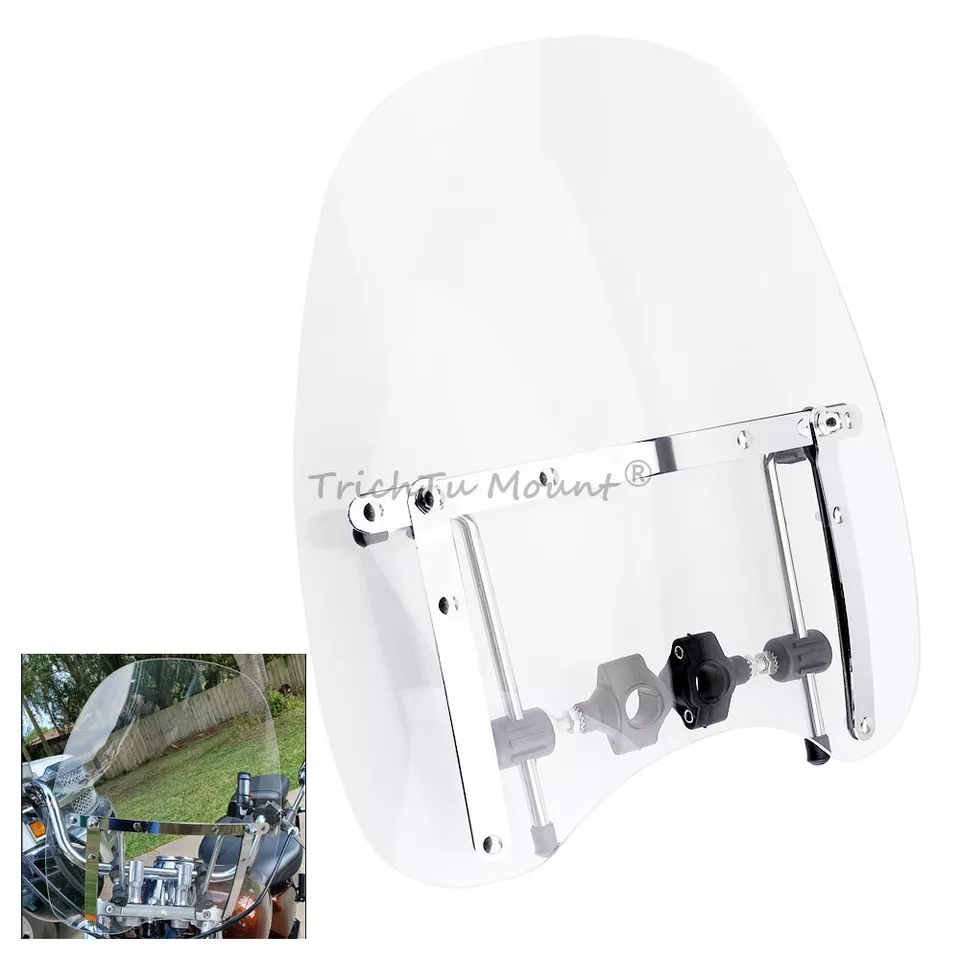 Parabrisas transparente ajustable 17"x15" para Honda Shadow ACE 750 1997-03 Foto 1 de 4