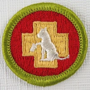 First Aid to Animals (Green) Merit Badge 1972 Type H [MB-692] - Picture 1 of 1