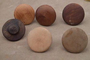 Salvaged Antique 19th Century Round 1 1/2" Round Wood Knob/Pulls Cabinet Drawer - Picture 1 of 46