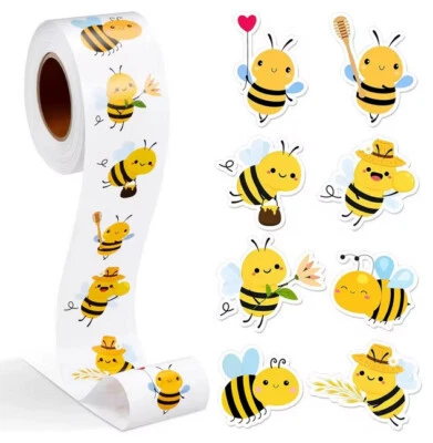 50 x Mini Bumble Bee Stickers Bumblebee Decor Scrapbook Party Bag for Children - Image 1 of 3