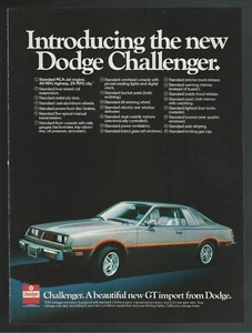 1978 DODGE CHALLENGER GT advertisement, Dodge Challenger print ad - Picture 1 of 3
