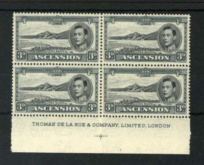 M1711 Ascension 1940 SG42a - 3d black & grey perf 13.5 in an IMPRINT block of 4. - Изображение 1 из 2