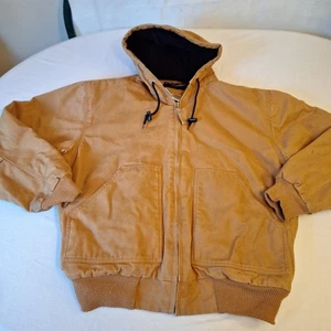 Walls Jacke Herren XL braun Zero Zone Duck Canvas Kapuze Stepp gefüttert Arbeitskleidung Vintage - Bild 1 von 8