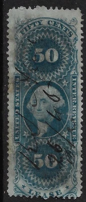 US Rev. R57c, CV $10, 50c Lease F-G centering, ms cxl.		  (a7875 - Image 1 of 2