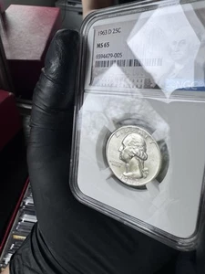 1963 D Washington Quarter Ms 65 - Picture 1 of 2
