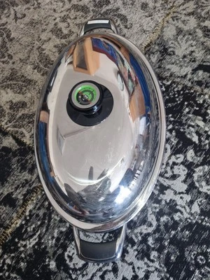 AMC Premium Bräter Oval Fisch Pfanne Topf Hochraumdeckel Induktion   3,5 Liter - Bild 1 von 4