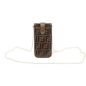 Fendi Brown Calf FF Logo Smartphone Pouch Crossbody Bag 8M0443 144666912 - Picture 1 of 8