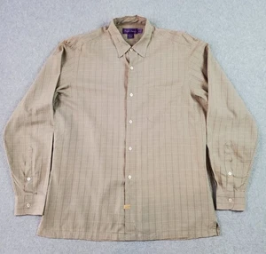Ralph Lauren Purple Label Shirt Men’s Med Brown Plaid Button Up Made in Italy - Picture 1 of 15