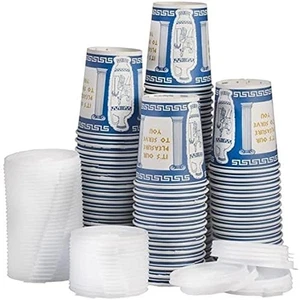 [50 Pack] 10 oz NEW YORK Paper Coffee Cups, Disposable Paper Coffee Cup with Lid - Picture 1 of 12
