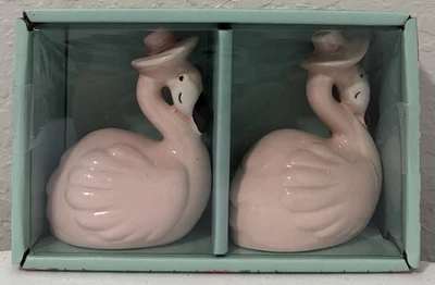 AGITADORES DE SAL Y PIMIENTA Flamencos Rosa Novedad Único Foto 1 de 4