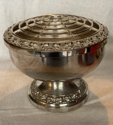 Tigela grande vintage folheada a prata rosa por Ianthe c.1970’s - Imagem 1 de 4