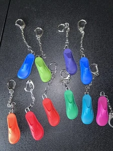 Lot Of 10 Alegria Shoes Mini Rubber Clog Slipper Shoe Keychain - Picture 1 of 3