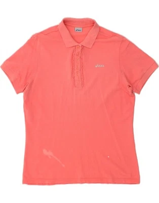 Camisa polo para mujer ASICS con volantes delanteros Reino Unido 18 XL algodón rosa KU10 Foto 1 de 4