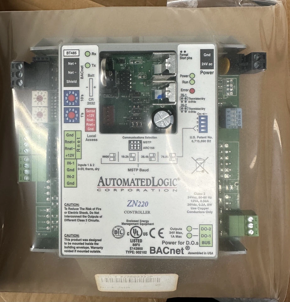 Automated Logic Control Board ZN220 Zone Controller Bacnet - Image 1 of 2