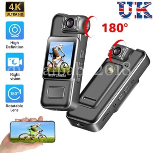 Portable 4K Body Camera Night Vision Police Cam DVR Audio Video Recorder w/ Wifi - Picture 1 of 23