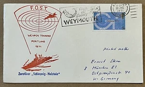 1971 UK COVER TO GERMANY F.O.S.T. DESTROYER SCHLESWIG-HOLSTEIN WEAPON TRAINING - Picture 1 of 5