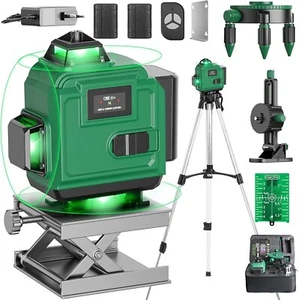 4D 16 Linien Laser Wasserwaage mit 1,2m Stativ 360°Kreuzlinienlaser LED Digitala - Bild 1 von 9