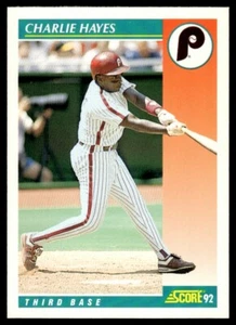 1992 Score #301 Charlie Hayes Philadelphia Phillies - Picture 1 of 2