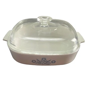 Vintage 80s Corning Ware Blue Cornflower A10B Casserole Dish w/ Pyrex Lid A12C - Picture 1 of 17