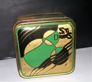 ANTIQUE 1920s ART DECO ST DENIS FRENCH PERFUME POWDER TIN BOX VANITY HOME DECOR - Picture 1 of 15