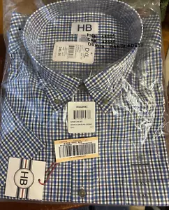 NEW HB Harbor Bay Mens' Button-Up Lightweight Short Sleeve Plaid Shirt, 3XLT - Picture 1 of 5