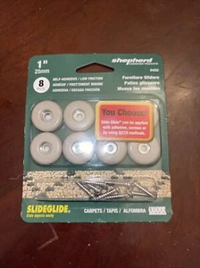 Shepherd Hardware 9452 Adhesive Slide Guide 8 Pk 1" Round Furniture Sliders - Picture 1 of 3