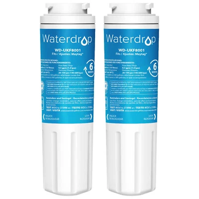 Waterdrop UKF8001 Refrigerator Water Filter, Replacement for Maytag UKF8001, (2) - Image 1 of 4
