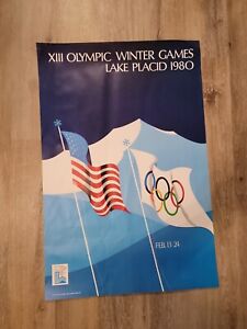 1980 Lake Placid Olympic Games Poster 22 X 33 Original