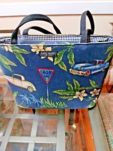 Vintage Kate Spade Handbag floral 405 Classic Antque cars - Picture 1 of 5